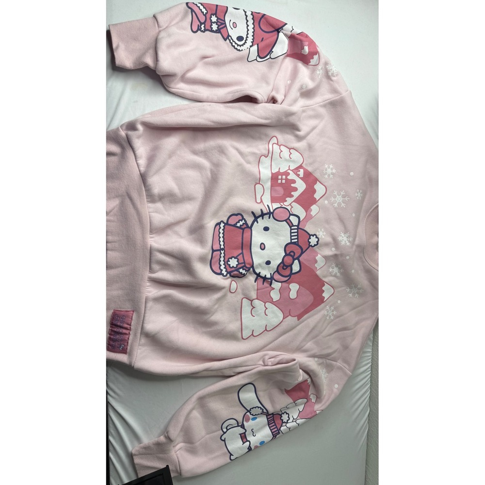 Sanrio Hello Kitty Friends Winter Pink Sweatshirt Small My Melody Cinnamoroll
